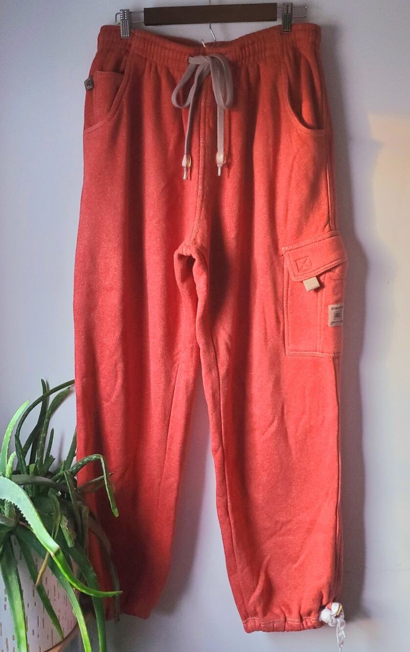 Beyond the Limit Mens Orange Cargo Jogger Sweatpants Size XL Utility casual dad